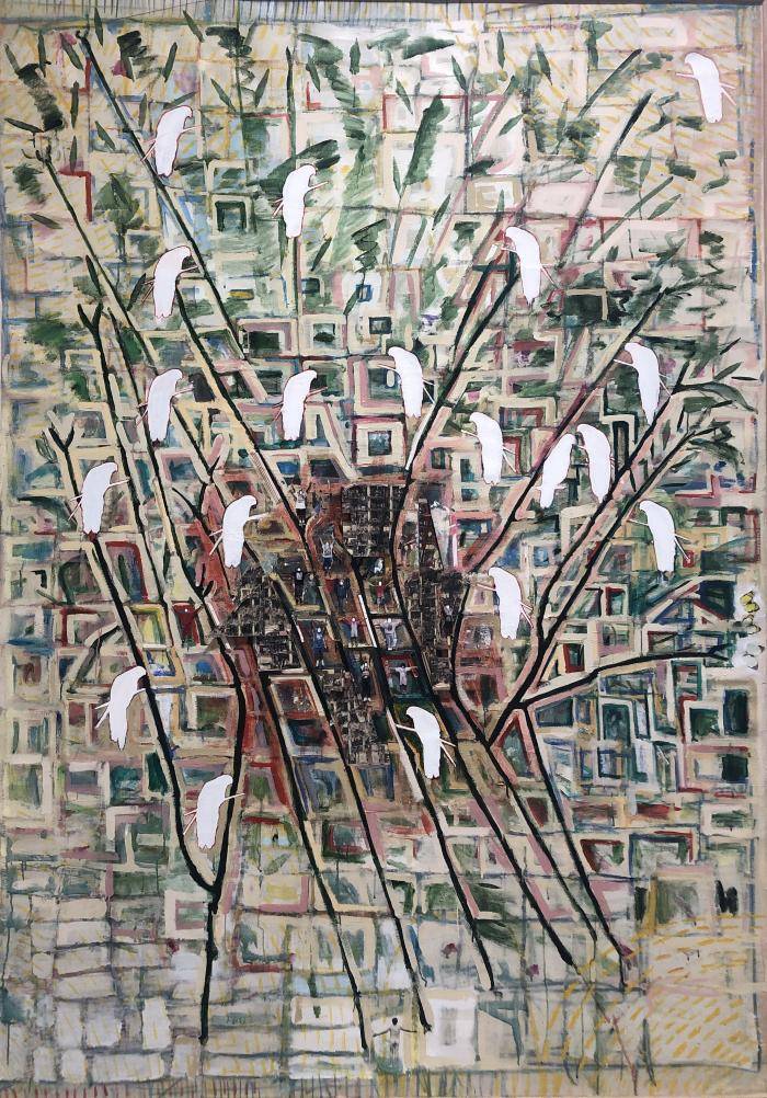 Mixed media painting by George Vihos titled